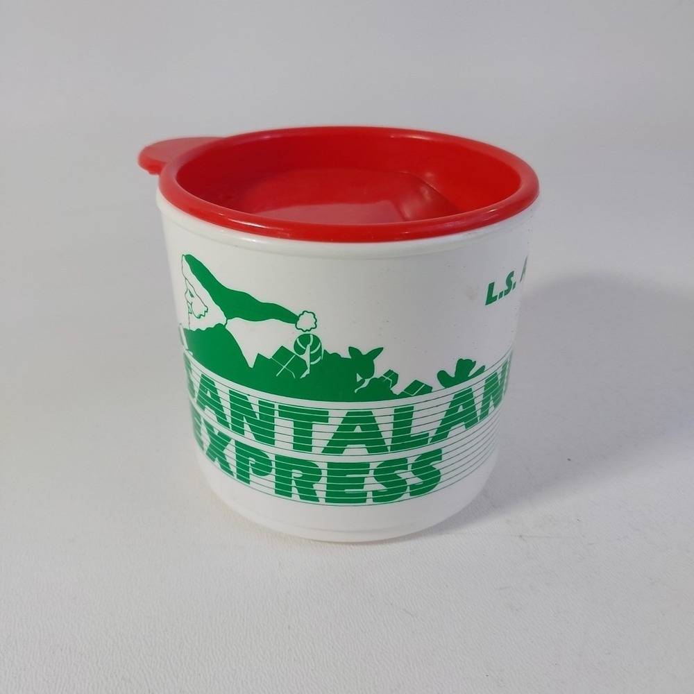 Vintage Whirley  Plastic Mug Santaland Express‎ L.S. Ayres 1989 Christmas